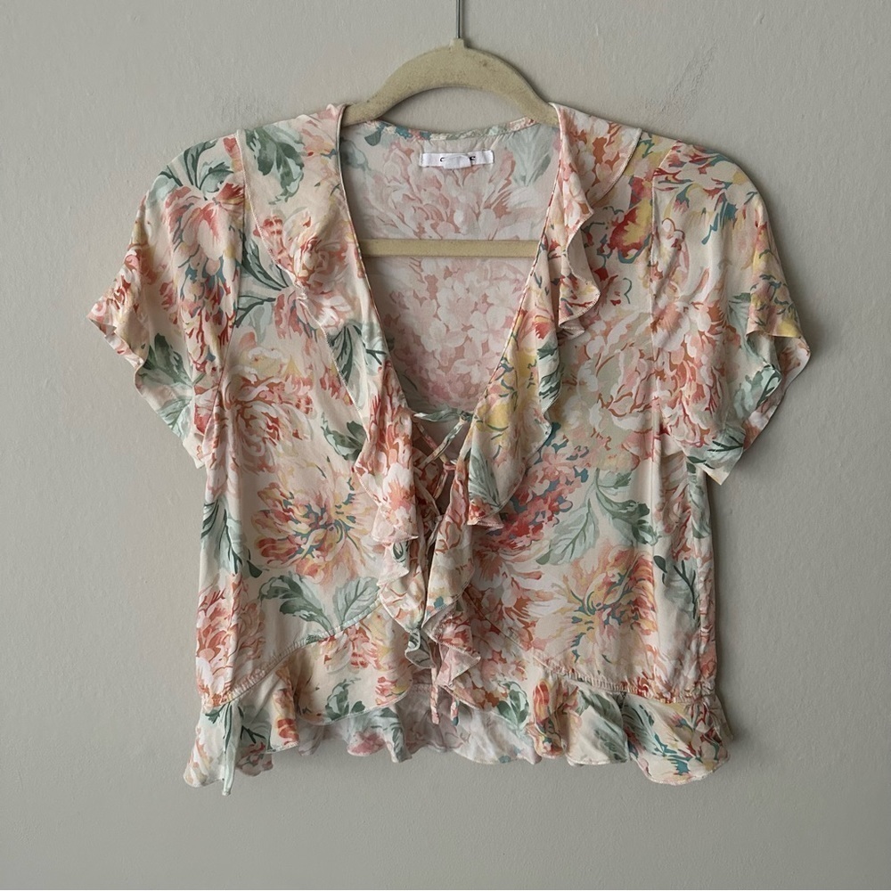O’Neill Avila Top Ruffle Floral Front Tiel Size XS - Picture 5 of 12